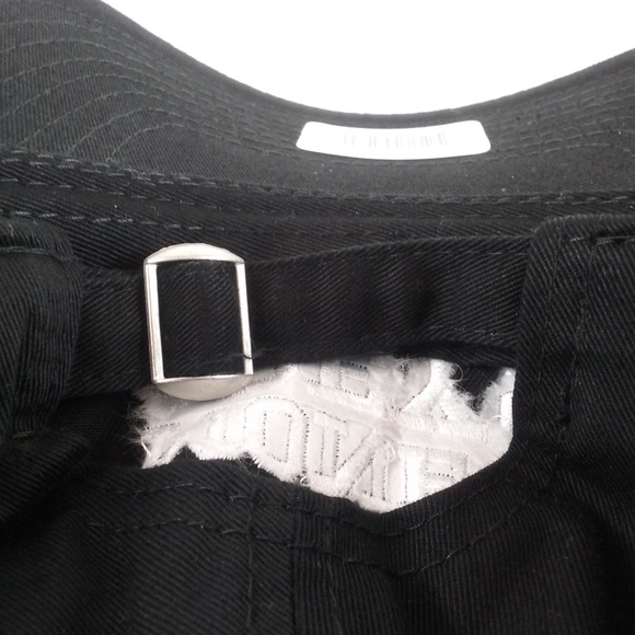 Money Obeys Black & White Baseball Cap Curved Bill - Picture 3 of 3